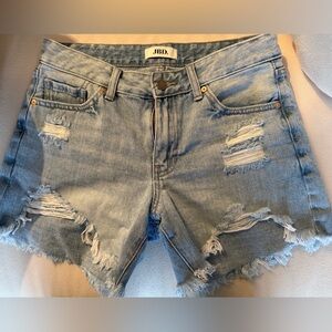 Just Black Light Blue Ripped Jean Shorts